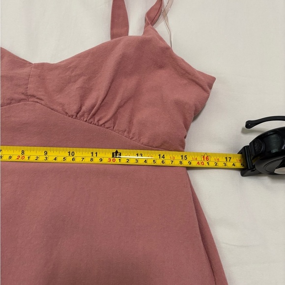 Midi Dress Size Large Sweetheart Neckline, Vented Skirt 100% Cotton SKU 9 - Picture 7 of 11